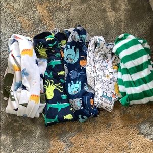 Lot of 3T footie zip pajamas